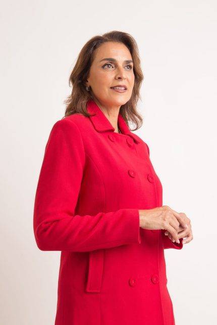 Sobretudo Transpassado Lã
