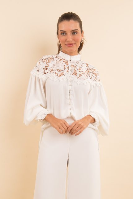 Camisa Renda Guipure