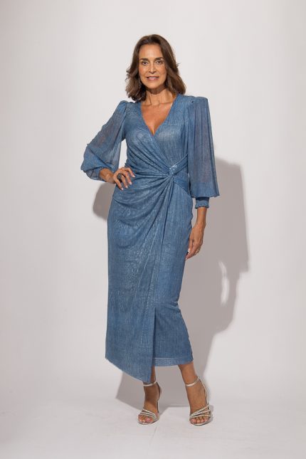 Vestido Transpassado Paetê