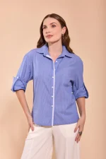 Camisa Tricoline Listrada