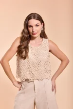Blusa Cropped Crochê