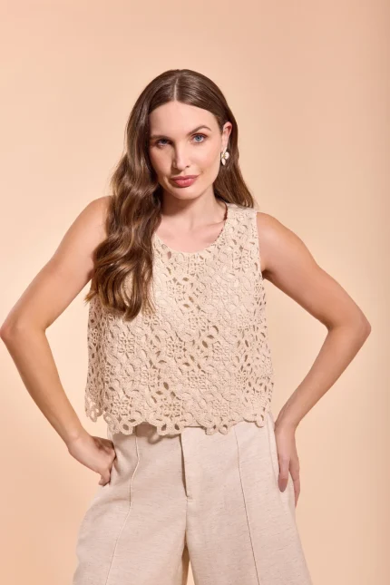 Blusa Cropped Crochê
