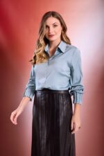 Camisa Cetim Punhos Franzidos - Serenity - Imagem 2