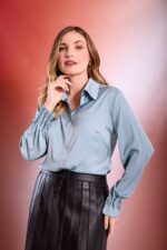 Camisa Cetim Punhos Franzidos - Serenity - Imagem 3