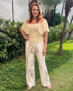 Calça Pantalona Estampada