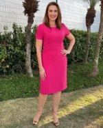 Vestido Pregas Decote