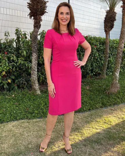 Vestido Pregas Decote