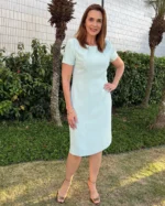Vestido Pregas Decote - Imagem 3